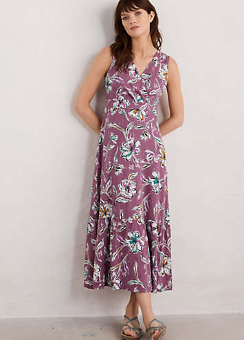 Seasalt Cornwall Purple Shelter Bay Sleeveless Jersey Midi Dress ...