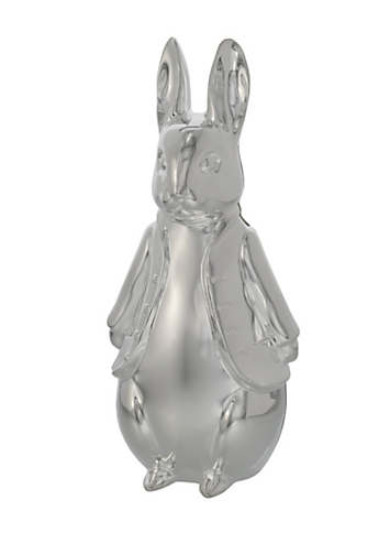 Silver Plated Peter Rabbit Sculpted Money Bank | Kaleidoscope