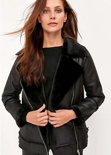 Sonder Studio Borg Lined Aviator Jacket | Kaleidoscope