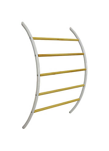 Stadium Ladder Wall Mounted 5 Rung Metal And Wood Towel Rail - White ...