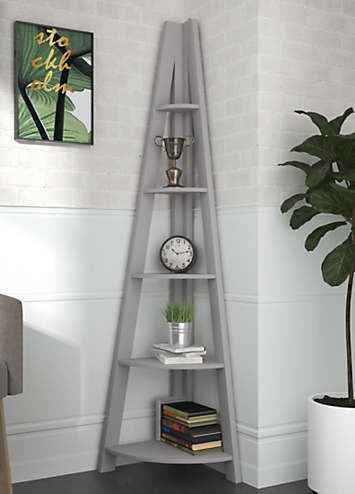 Tiva Grey Corner Ladder Shelving | Kaleidoscope