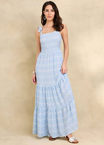 Together Blue Shell Print Tiered Maxi Dress | Kaleidoscope