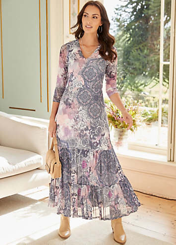 knee length dresses for ladies Holland Tiered Maxi Dress - Raspberry