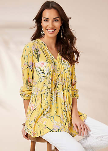 Kaleidoscope Tops And Blouses 2026.Together Yellow Botanical Print Blouse | Kaleidoscope