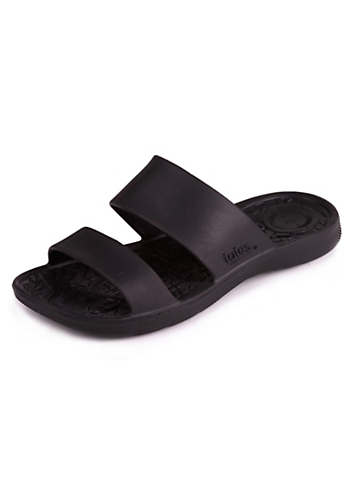 Totes SOLBOUNCE - Scivolo Incrociato Donna, Nero, 38 EU - Leggero E Antibatterico