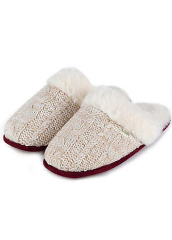 cable knit mule slippers