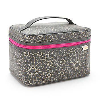 Victoria Green Edie Vanity Case Mandala Charcoal Kaleidoscope