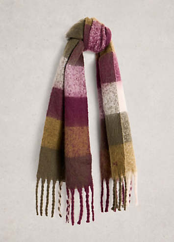 White Stuff Shelly Brushed Check Scarf Kaleidoscope