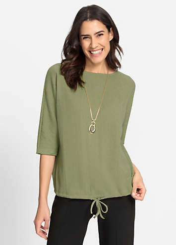 Annie Wear Notched Batwing Sleeve Blouse