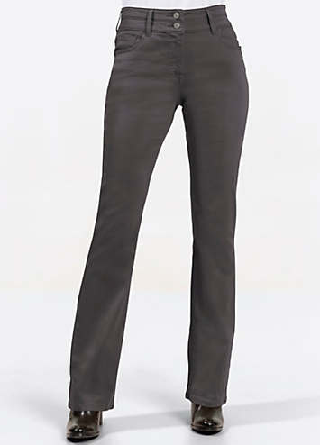 High Waist Bootcut Jeans with Pockets