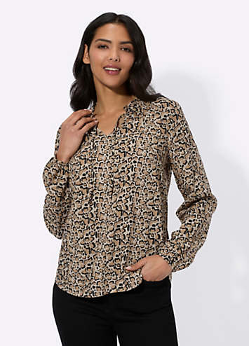 Mid-Length Animal Print Regular Blouse clf15015