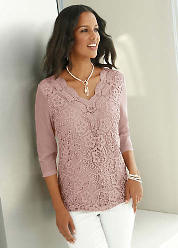 Top with Lapel Collar and Three Quarter Wide Sleeves. main image 0