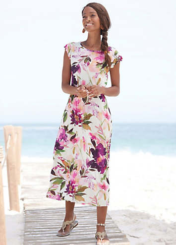 Coastal Bloom Midi Dress