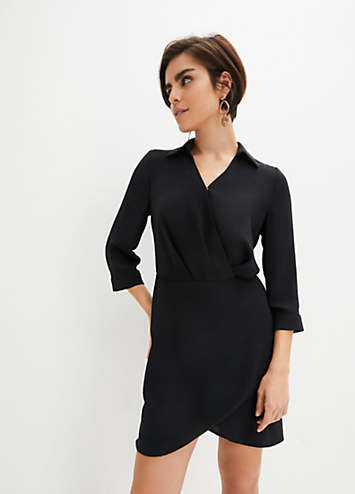 bonprix V-Neck Collar Wrap Mini Dress