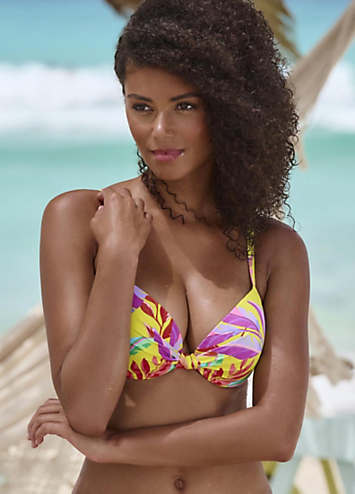 S.Oliver Bikini A Triangolo Donna Con Perline Decorative – Coppe Morbide Rimovibili – Tessuto Strutturato
