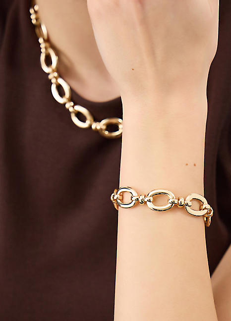 Accessorize Chunky Oval Link Chain Bracelet | Kaleidoscope