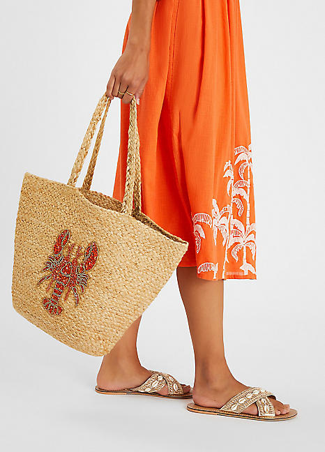 Accessorize Lobster Jute Beach Bag