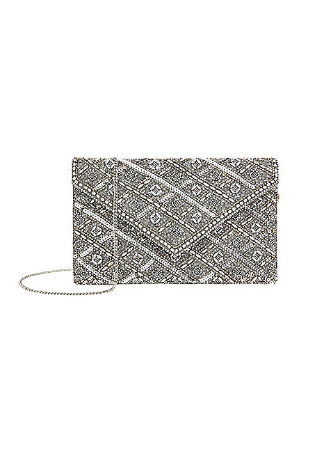 accessorize beaded clutch