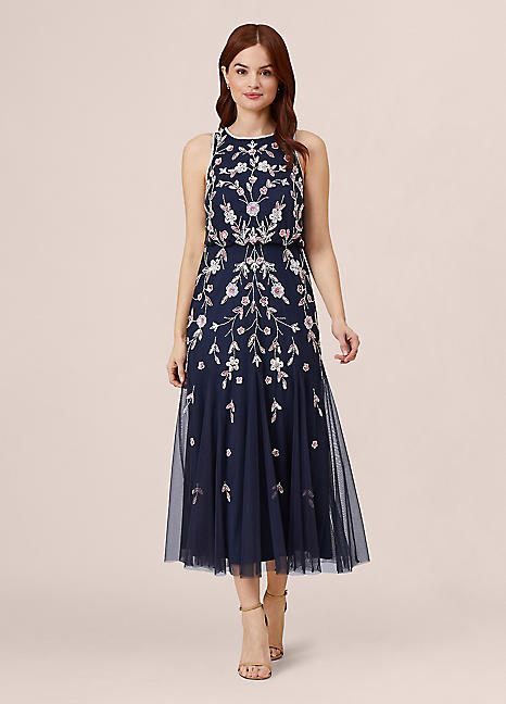 Adrianna Papell Beaded Blouson Dress