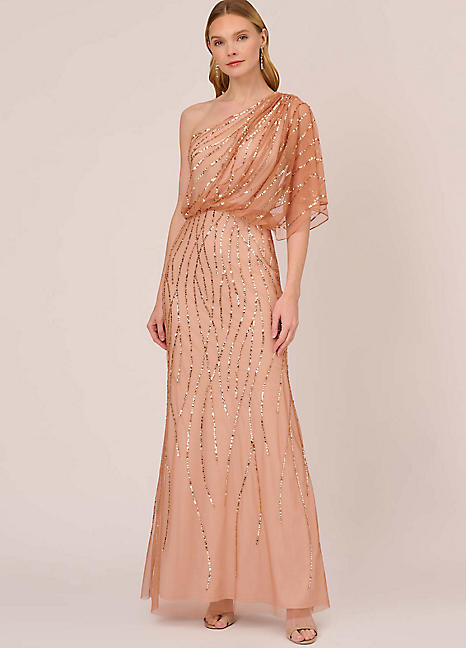 Adrianna Papell Long Beaded Dress