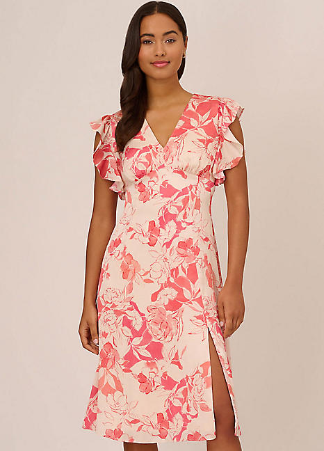 Adrianna Papell Printed Midi Dress Kaleidoscope