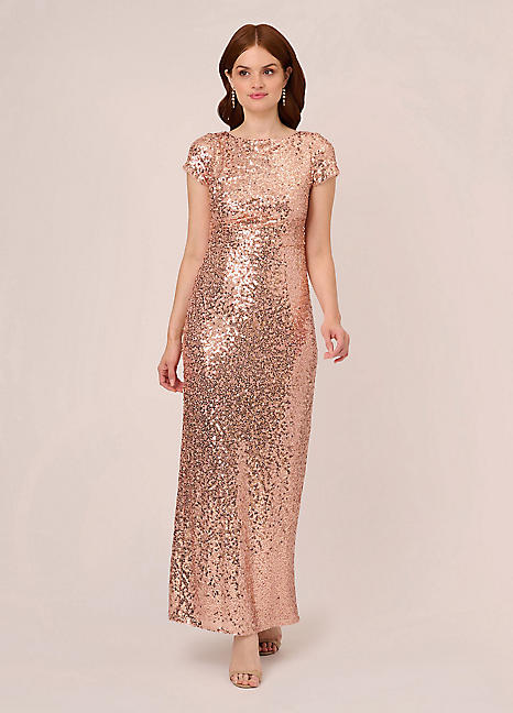 Adrianna Papell Studio Sequin Embroidery Gown