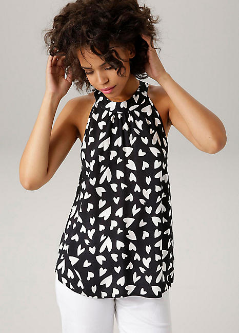 Heart Print Top by bonprix