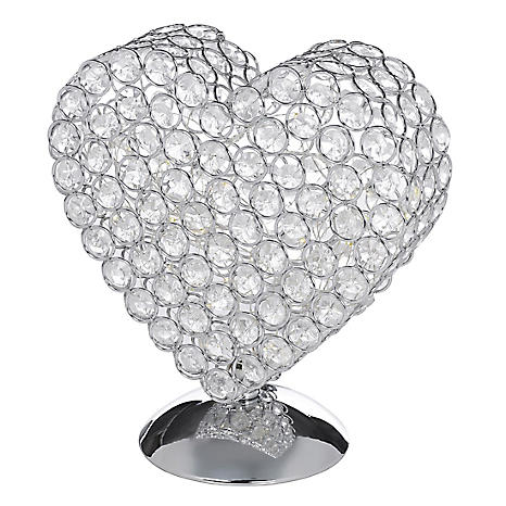 Atrium Chrome Heart Table Lamp, Heart Table Lamp