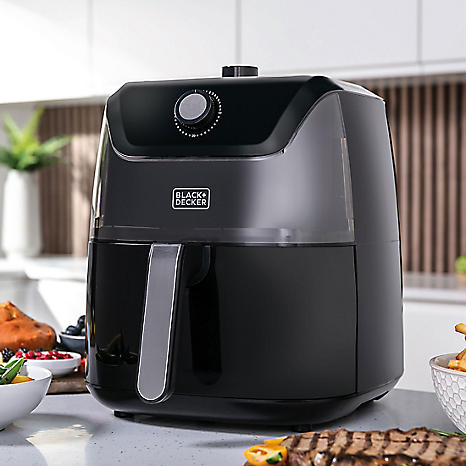 Black Decker BXAF17073GB 7 Litre Manual Air Fryer Black by