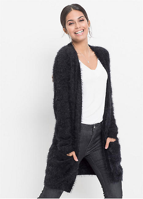 Long fuzzy clearance cardigan