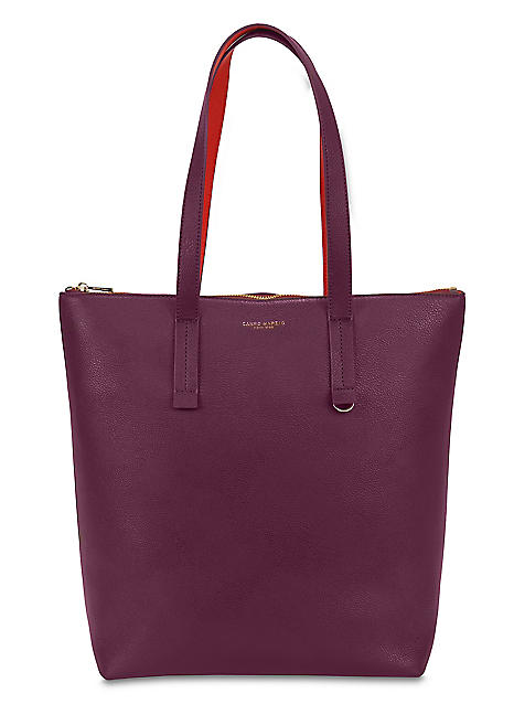 Leather Totes Charm Tote Bag Campo Marzio Campo Marzio Cameron Plum Faux  Leather Vertical Tote Bag