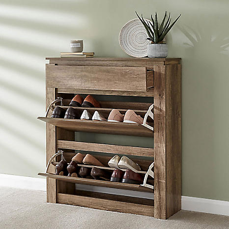Canyon Grey Oak Shoe Cabinet Kaleidoscope