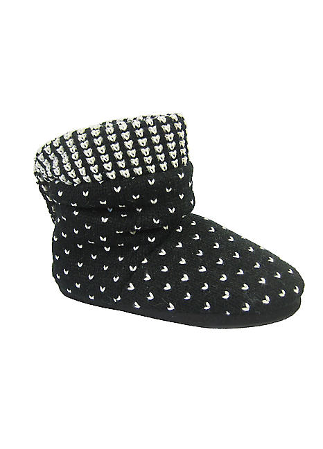 Ladies black slipper online boots