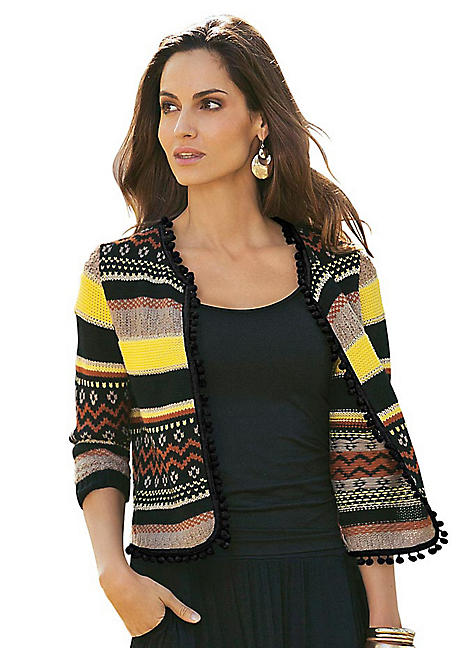 ethnic pattern cardigan