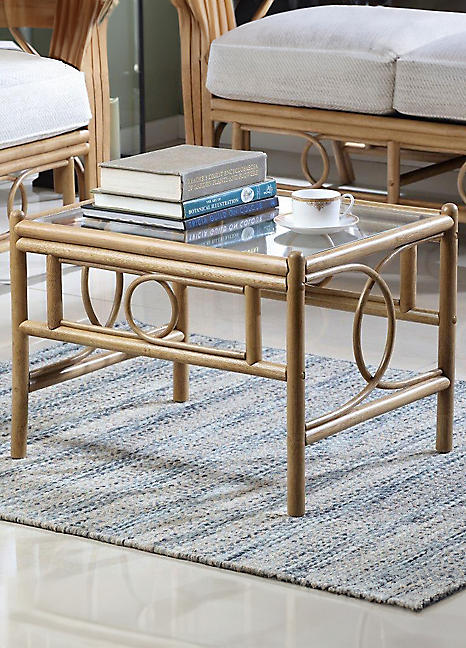 Desser Madrid Light Oak Coloured Natural Rattan Conservatory Coffee