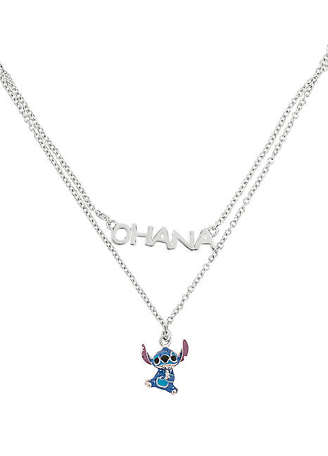 Disney Lilo and Stitch 3D Sterling Silver Enamel Pendant 18 Necklace Blue  : : Mode
