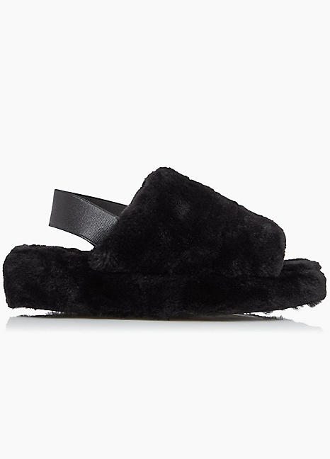 black slingback slippers