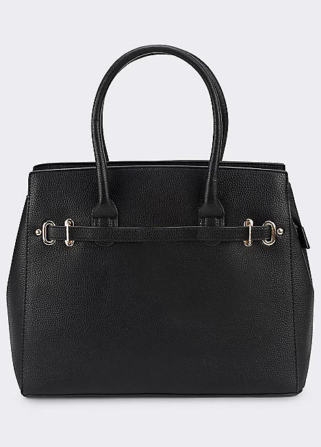 Black faux leather handbag best sale