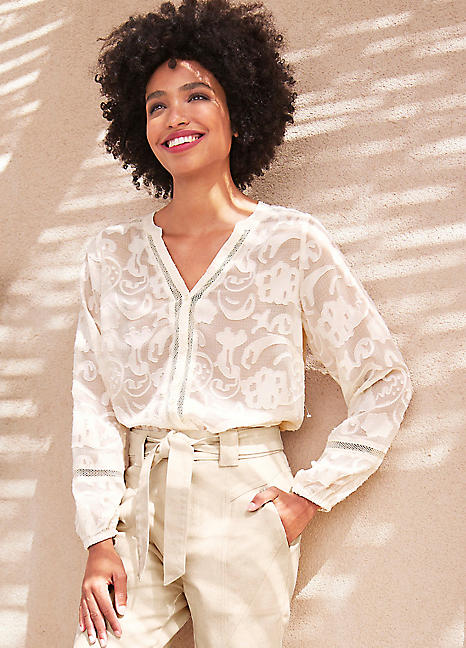 トップス acka glossy jacquard blouse glossy jacquard blouse – Acka online store