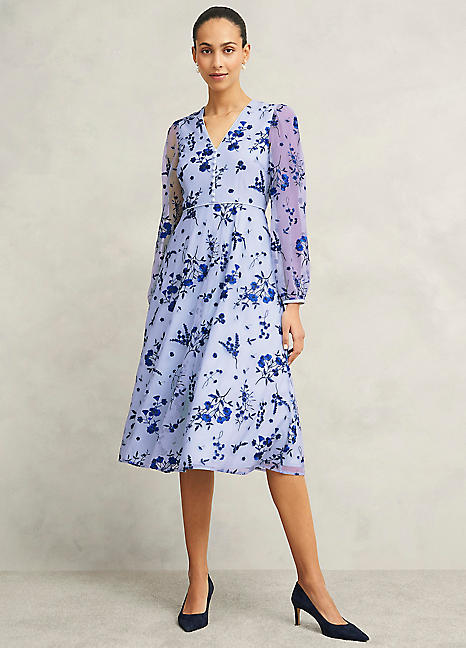 【HOBBS LONDON】Elva Embroidered Dress HOBBS Elva Embroidered Dress in Midnight Multi | endource