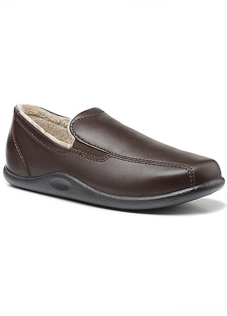 Hotter Dark Brown Relax Men’s Slippers