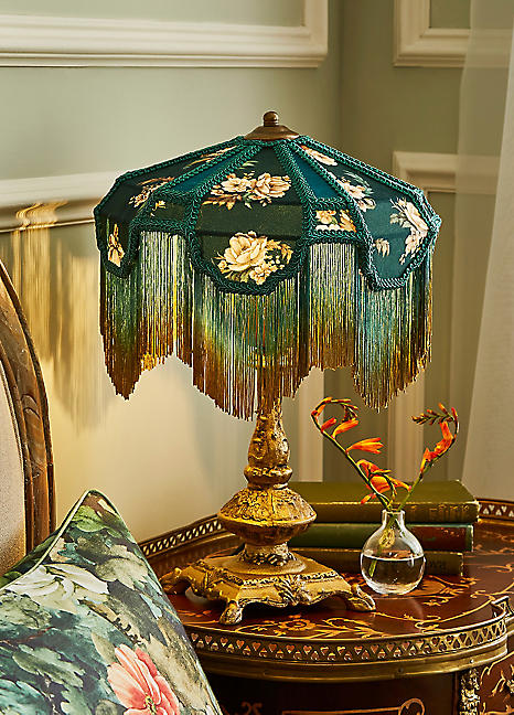 フロアスタンド BIG lamp shade Antique Flower leaf joe-browns-forest-oasis-green-