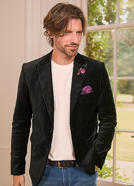 Joe Browns Rockstar Black Velvet Blazer Kaleidoscope