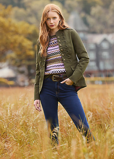 Joe Browns Utility Khaki Military Jacket Kaleidoscope