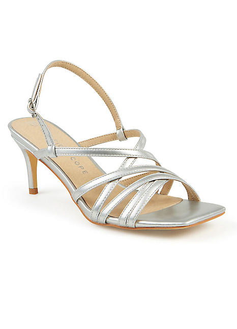 Silver kitten heel on sale sandals