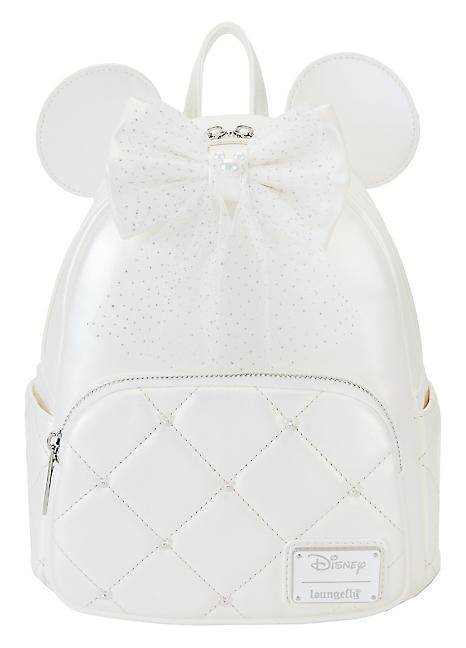 Loungefly Minnie 2024 White Sequin Mini Backpack