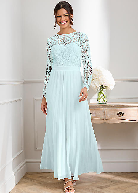 Mint Lace Bodice Pleated Maxi Dress by Kaleidoscope Kaleidoscope