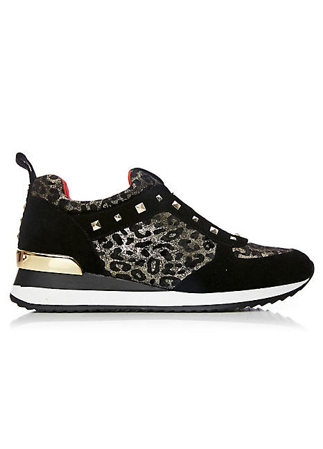 moda in pelle black trainers