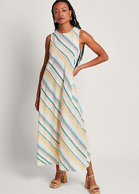 Monsoon Aubree Stripe Dress Kaleidoscope