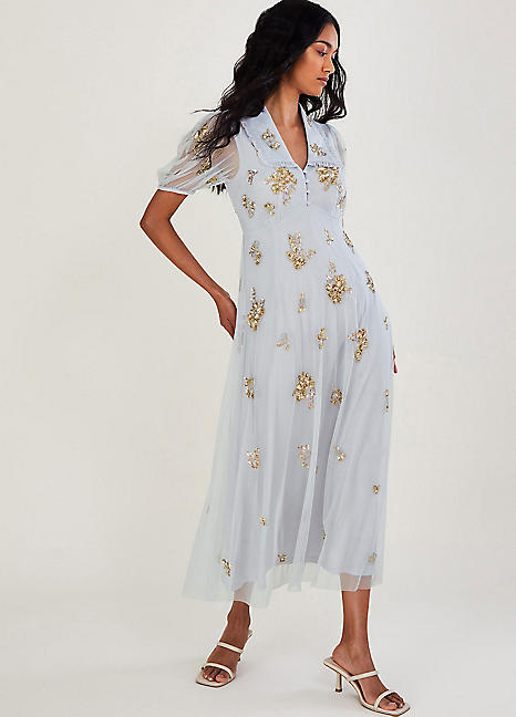 monsoon apple embellished midi dress